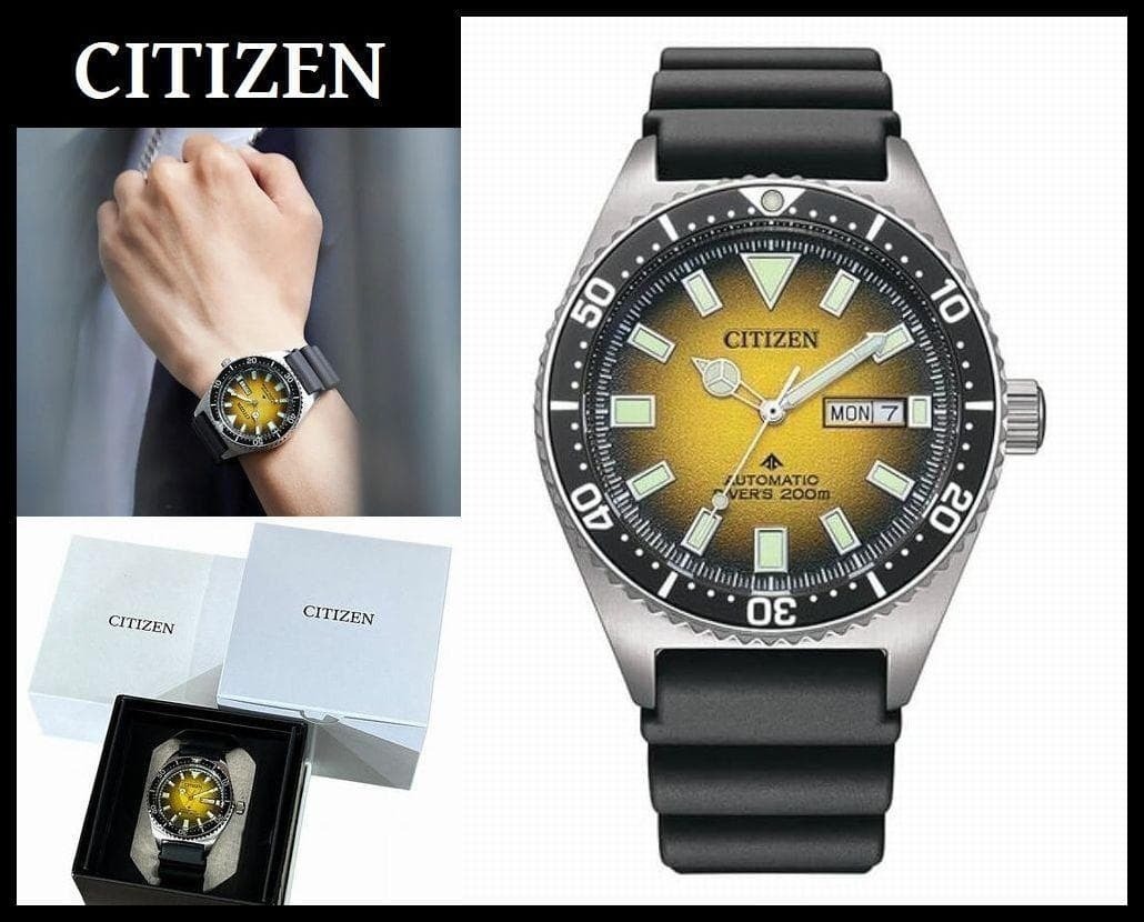 Regular 56 800 New CITIZEN NY0120 01X Promaster Marine Diver Yellow Dial Mechani