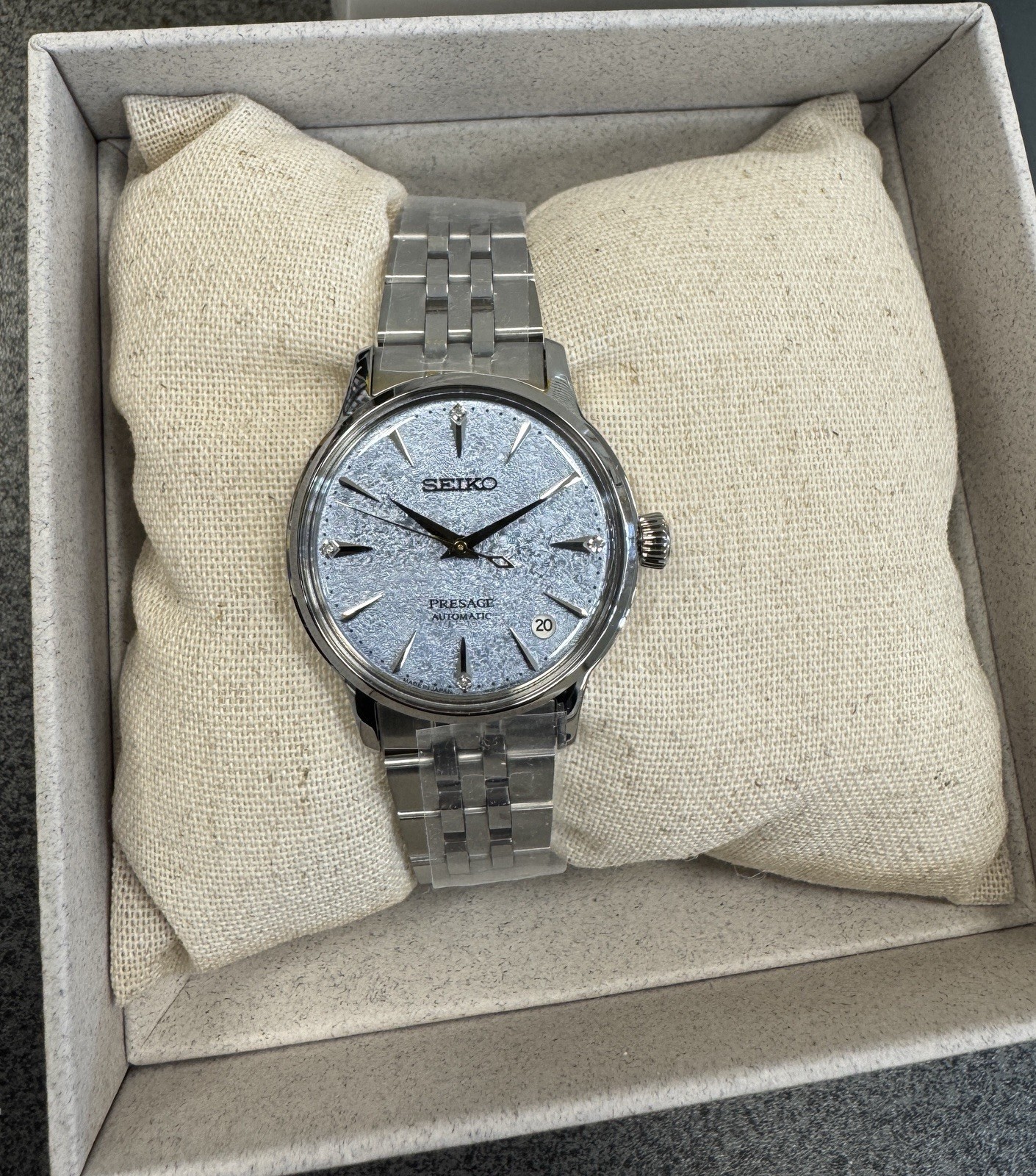 Seiko Presage Cocktail Time Automatic Blue Dial Diamonds Women’s Watch SRPL61