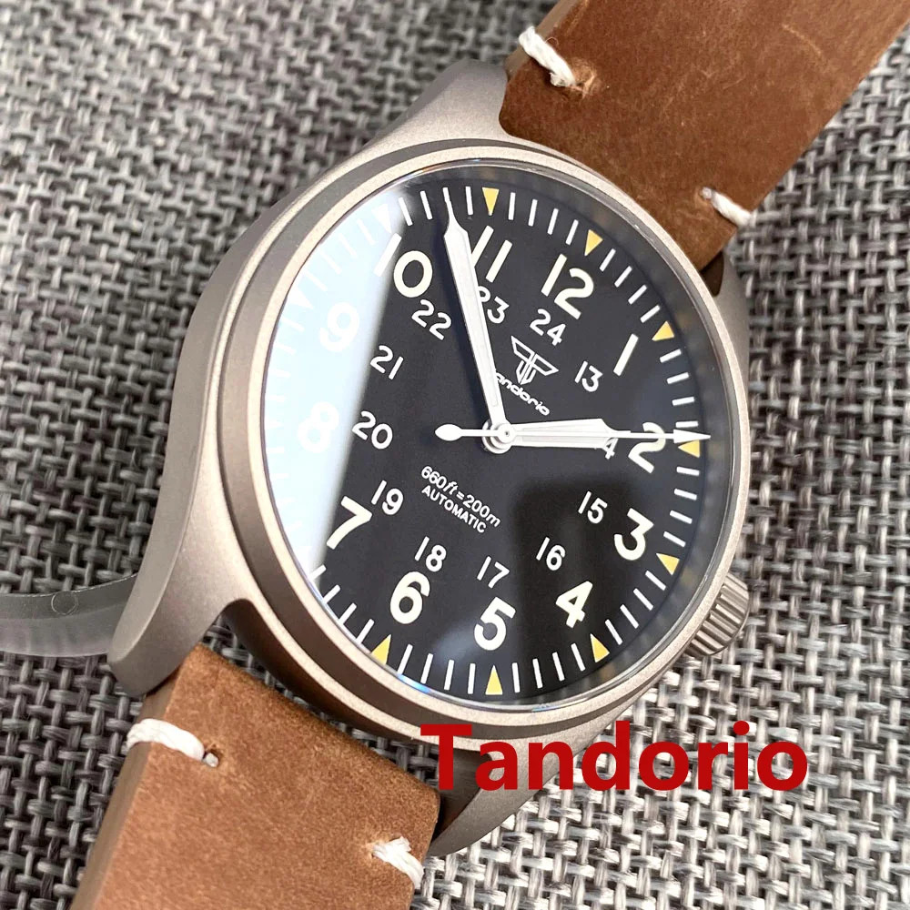 Tandorio 39mm Titanium Auto Mechanical Diving Men’s Watch For NH35/Miyota 8215