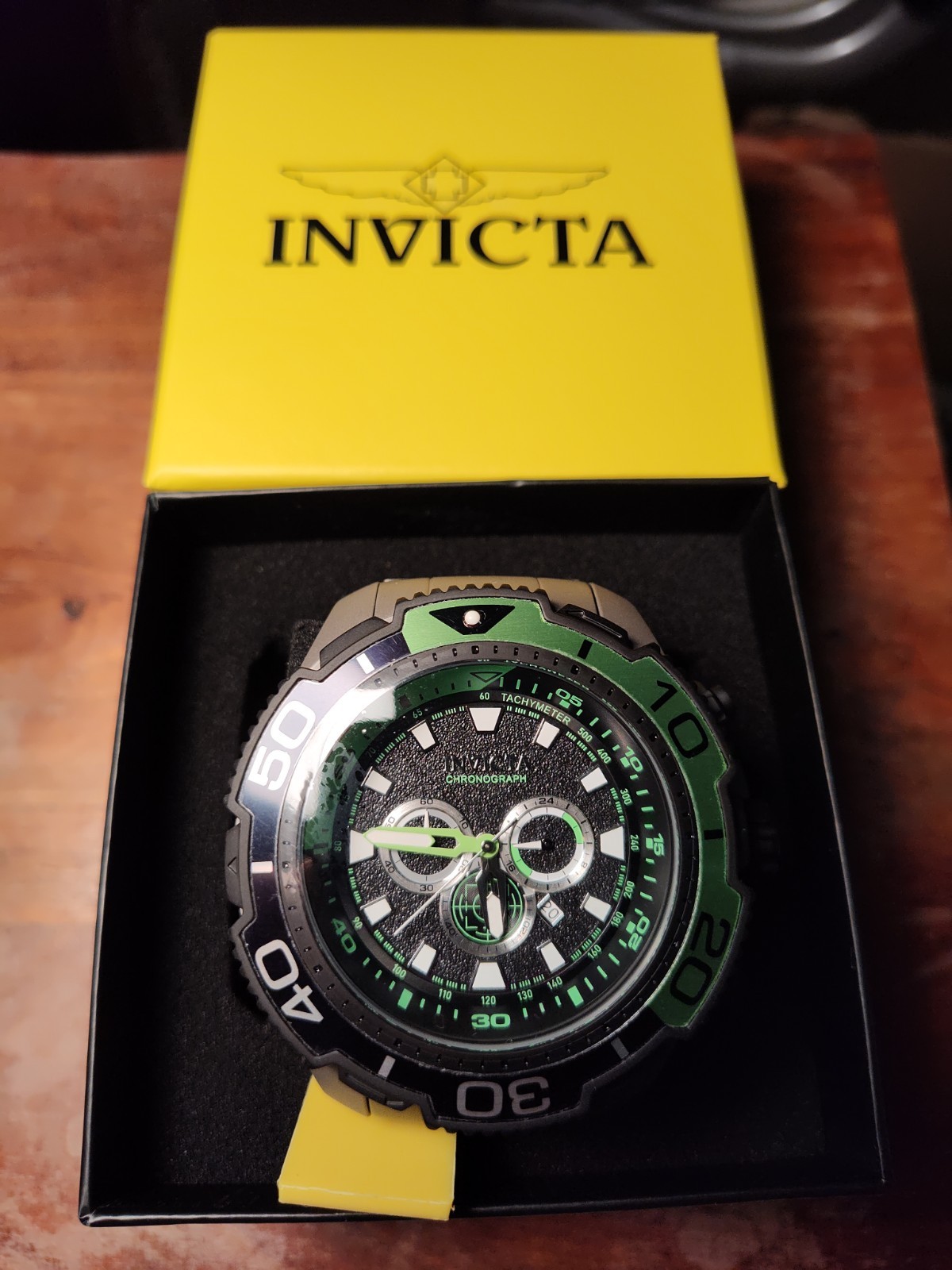 Invicta TI-22 Men’s 65mm Titanium Watch Awesome Green Lume