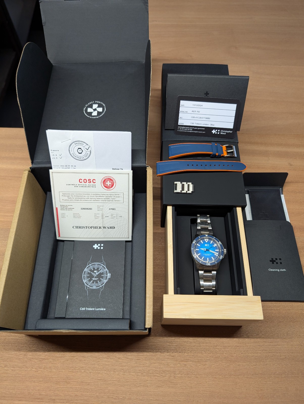 Christopher Ward C60 Trident Lumiere Titanium Men’s Watch C60-41C3H31T0BB0-B0