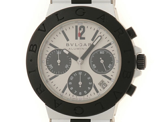 Used BVLGARI aluminum Chrono AC38TA Wrist watch Men Automatic White