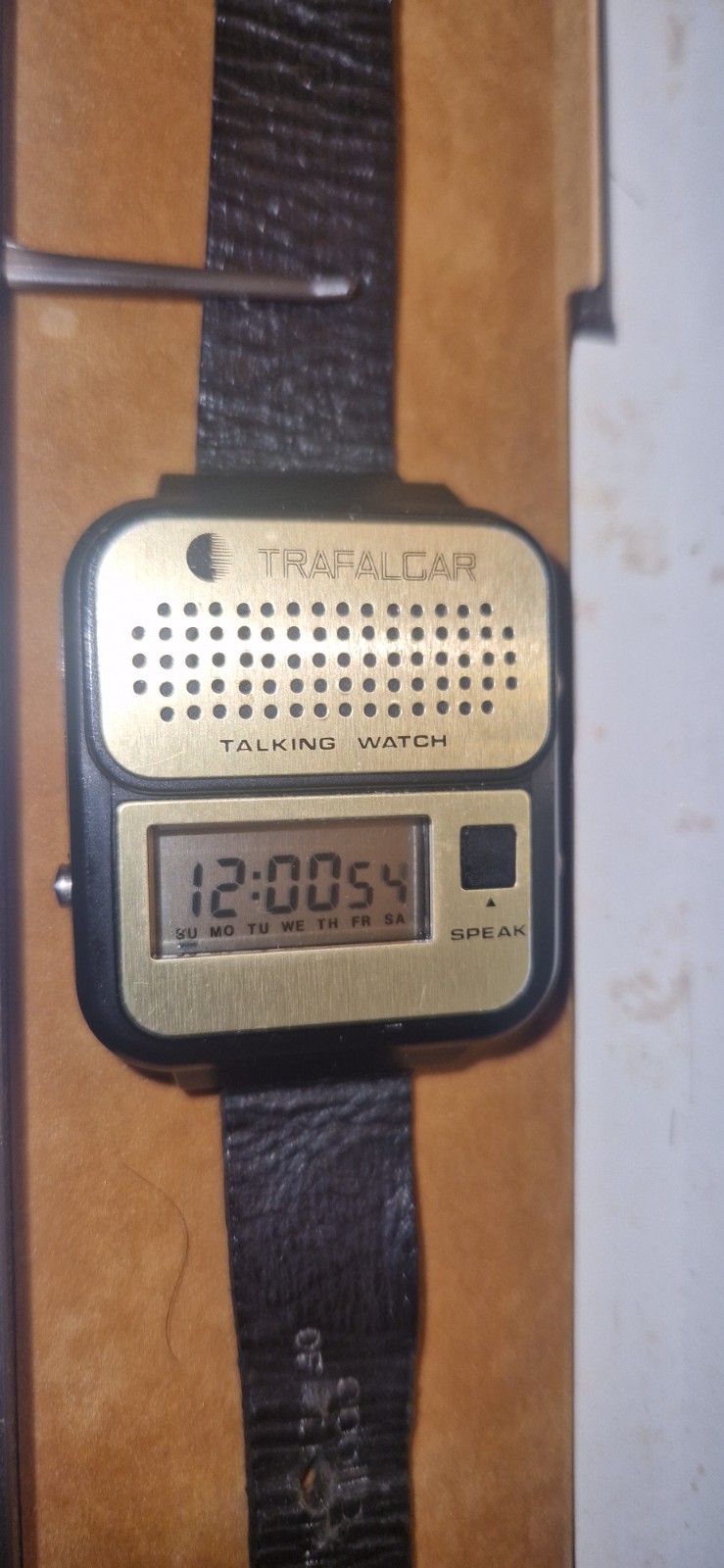 RARE RETRO 1981 FIRST TALKING WATCH BY TRAFALGAR IN ORIGINAL CASE WORKING #B18