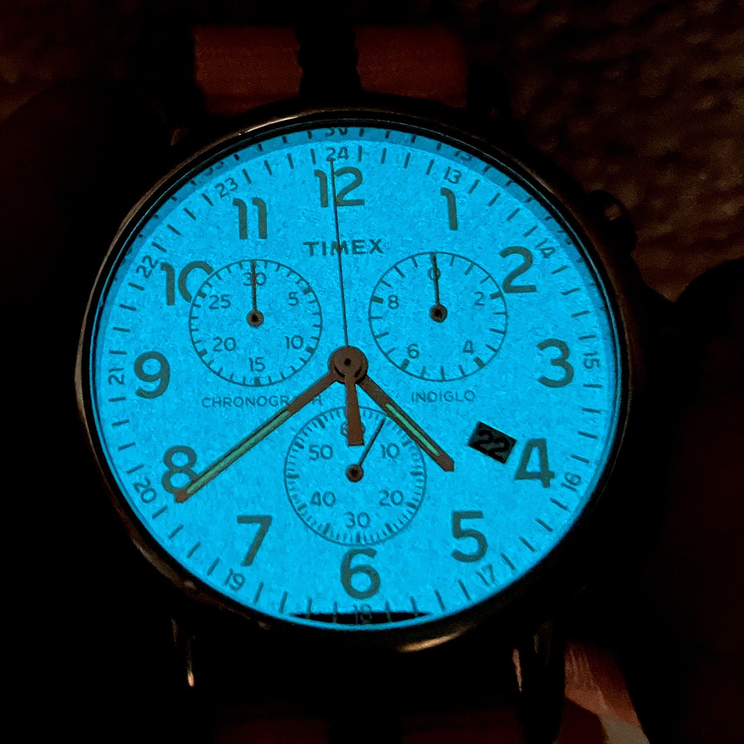 Timex Weekender Indiglo Chronograph Date Watch TW2P62300 35mm Mens