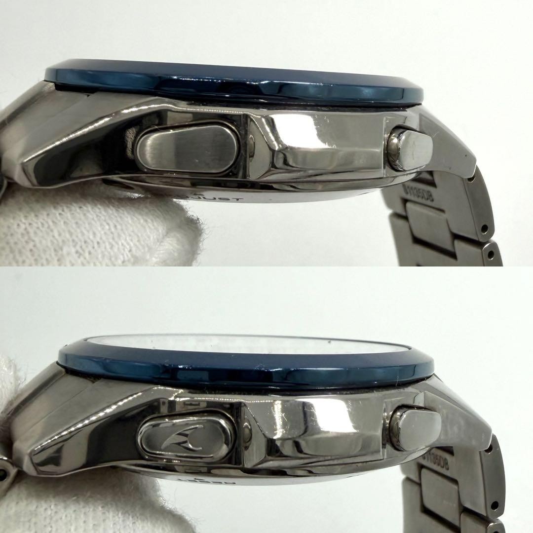 CASIO OCEANUS OCW-M700 Solar Atomic Chronograph Titanium Blue Bezel White Dial