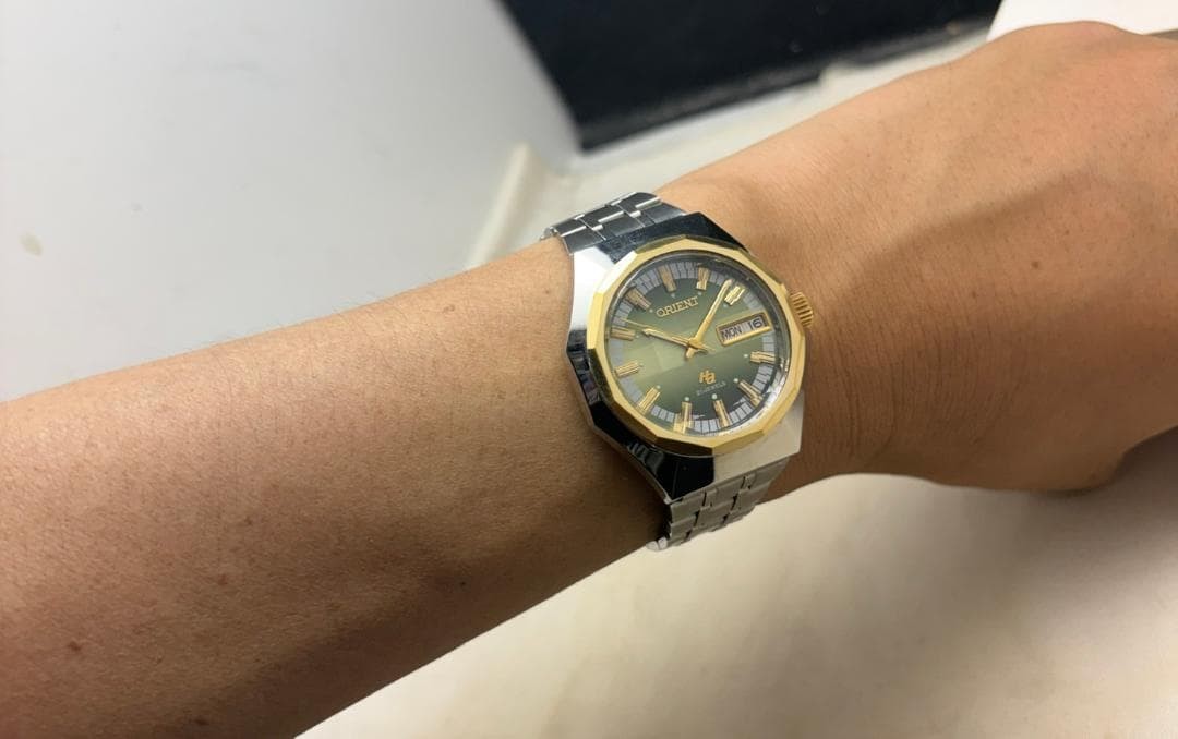 Orient Hiace 5-Face Cut Glass Automatic Watch 39mm Stainless Steel Bracelet 70s