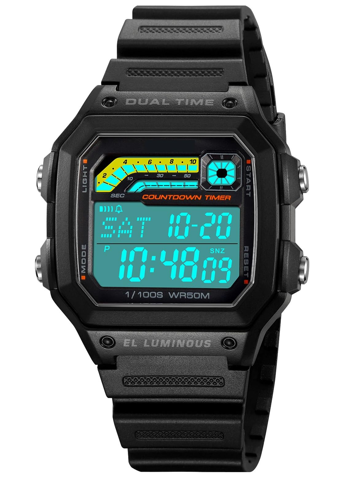 Men’s Digital Watch for Men Outdoor Sport Swim Waterproof Watch Light Alarm S…