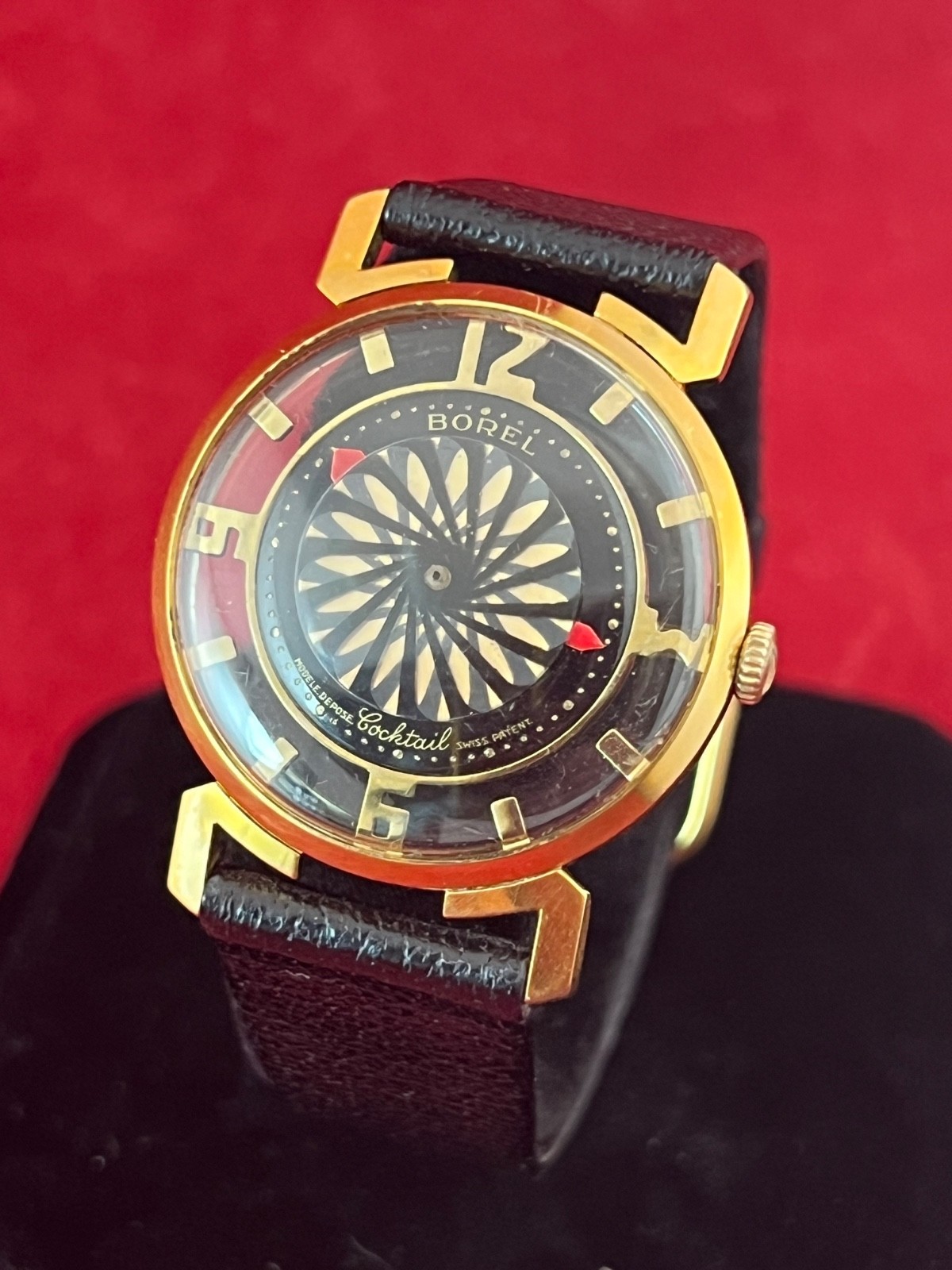 BOREL / SYNCHRON COCKTAIL WATCH BLOOMING FLOWER MYSTERY DIAL, SKELETON 17J SWISS
