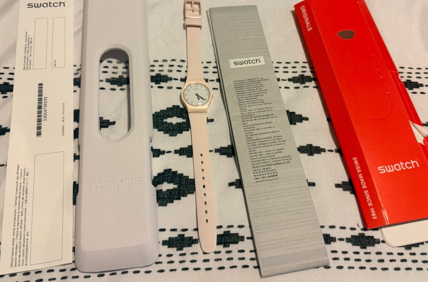 Pink Swatch Lady’s Watch Casual Polymer Pink Quartz Waterproof Silicone Strap