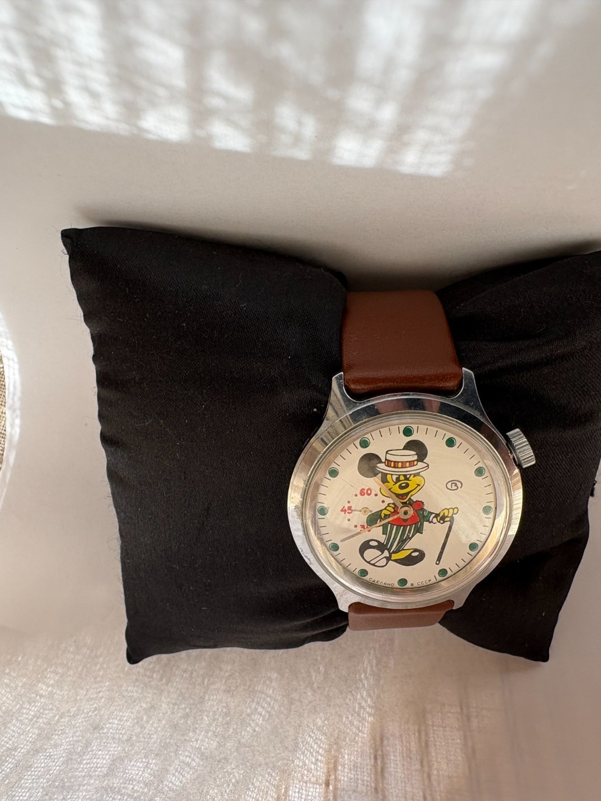 Mickey Mouse Vintage Mechanical Made in USSR VOSTOK CCCP Watch Rare