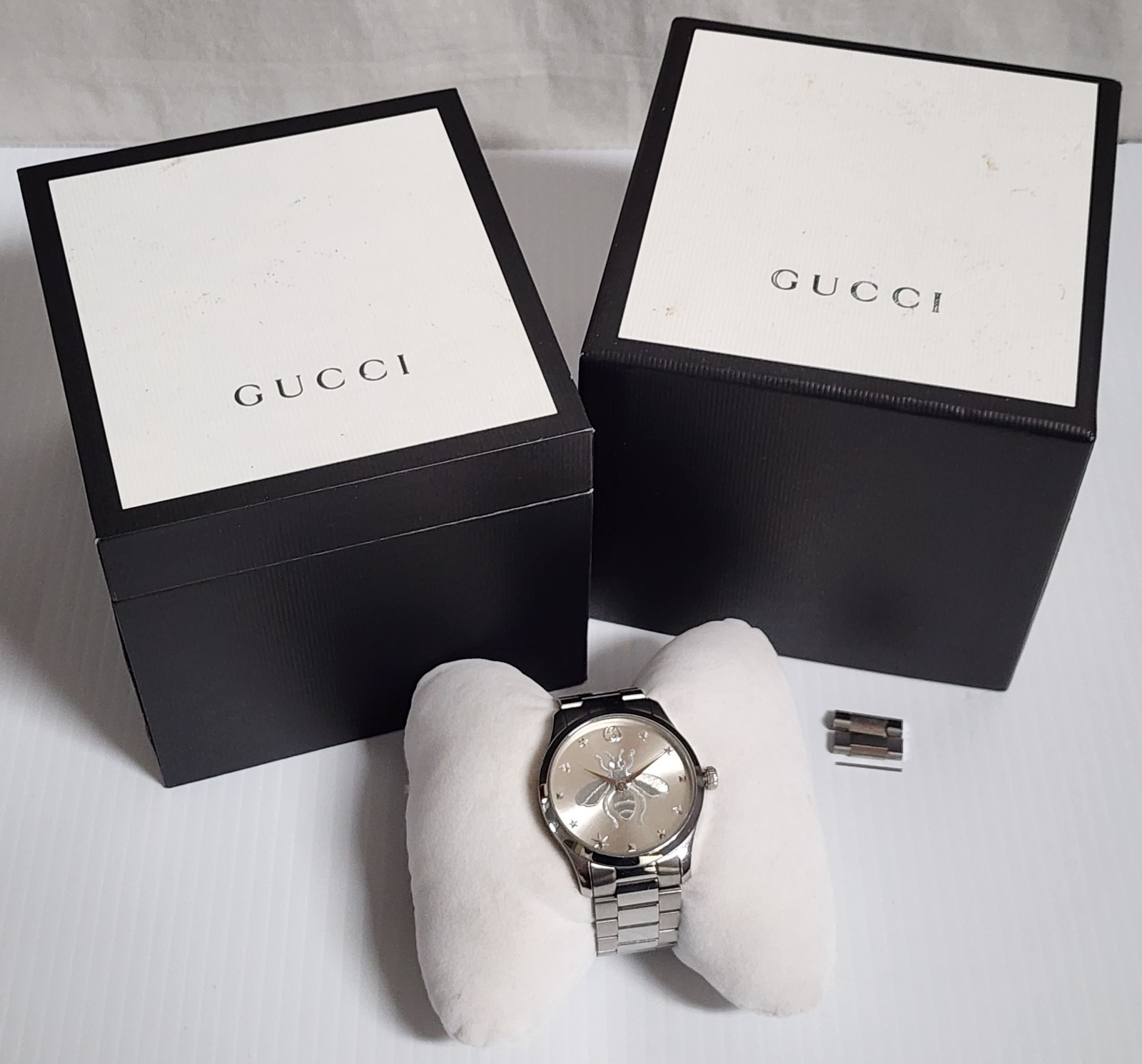 Gucci G Timeless Silver Dial Silver Steel Strap Watch For Women – YA1264126