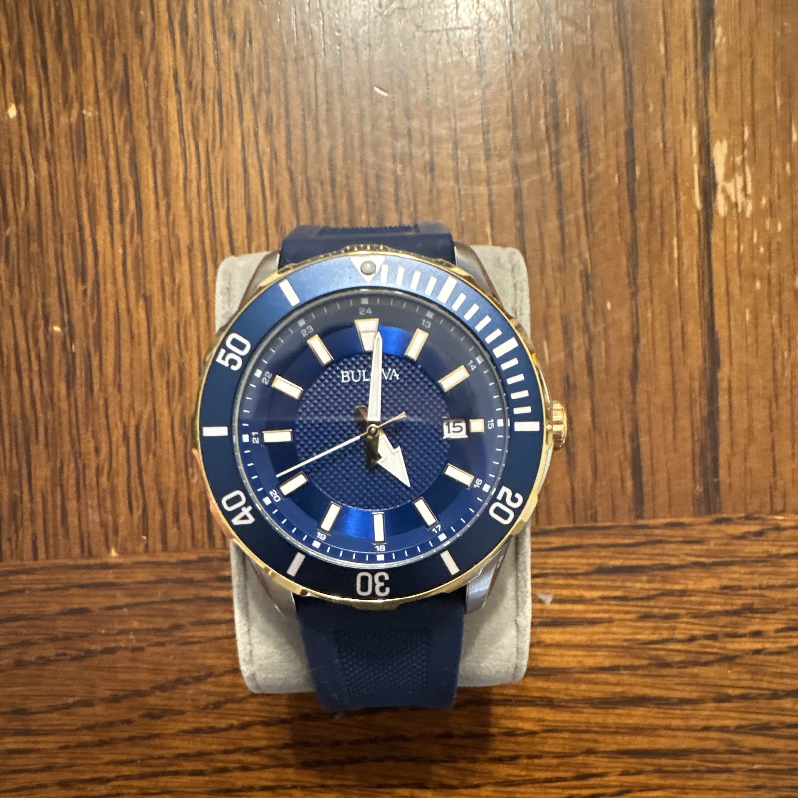 Bulova Marine Star Men’s Quartz 44mm Blue Dial Rubber Strap 100m Date