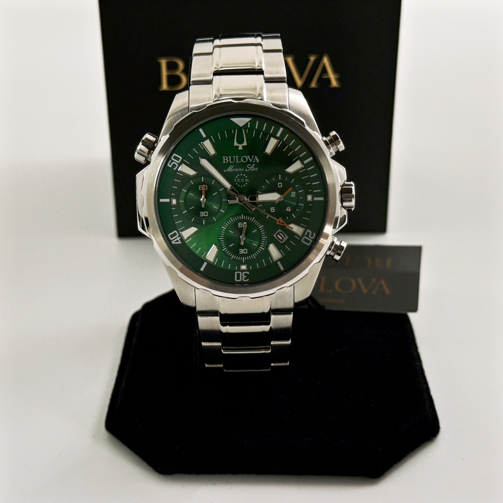 Bulova Classic Green Marine Star Stainless Steel 96B396 Watch (43MM)