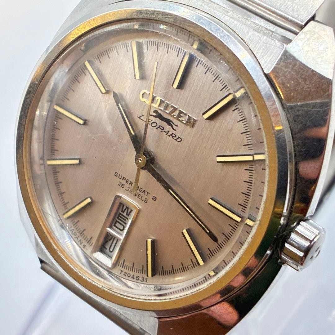 CITIZEN Wristwatch LEOPARD 26 Jewels Men s Silver Day Date