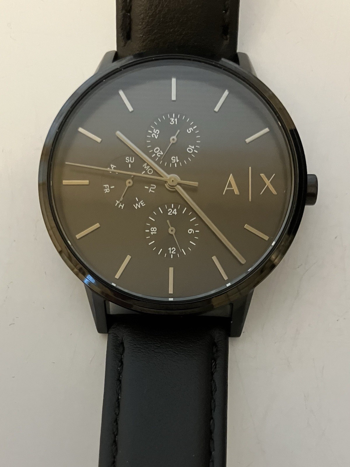 Armani Exchange Cayde,Black Dial, Multifunction Watch,Miyota 6P27, Date/Day, NIB