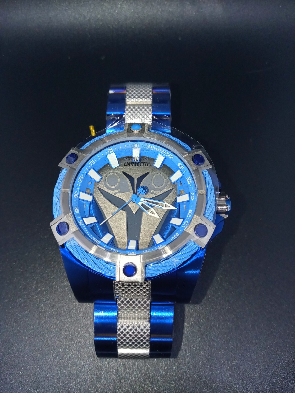Invicta Star Wars Mandalorian stainless steel Men’s Watch 52mm, Black, Blue New