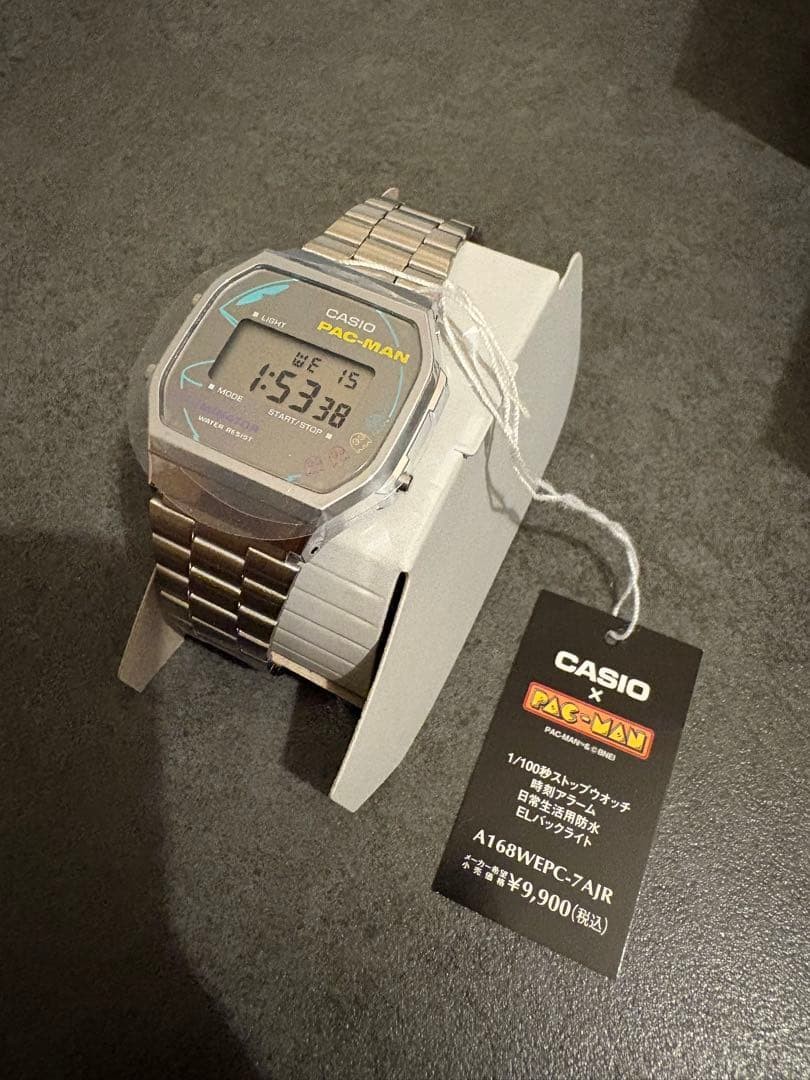 CASIO A168WEPC-7A Pacman Collaboration Digital Retro Square Unisex Metal Watch
