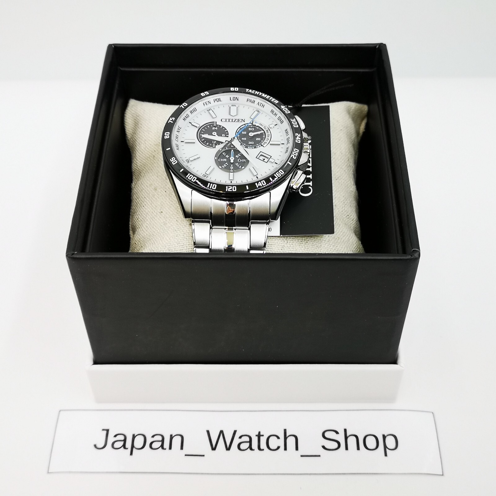 CITIZEN Collection Eco-Drive CB5874-90A White Solar Radio Men’s Watch New in Box