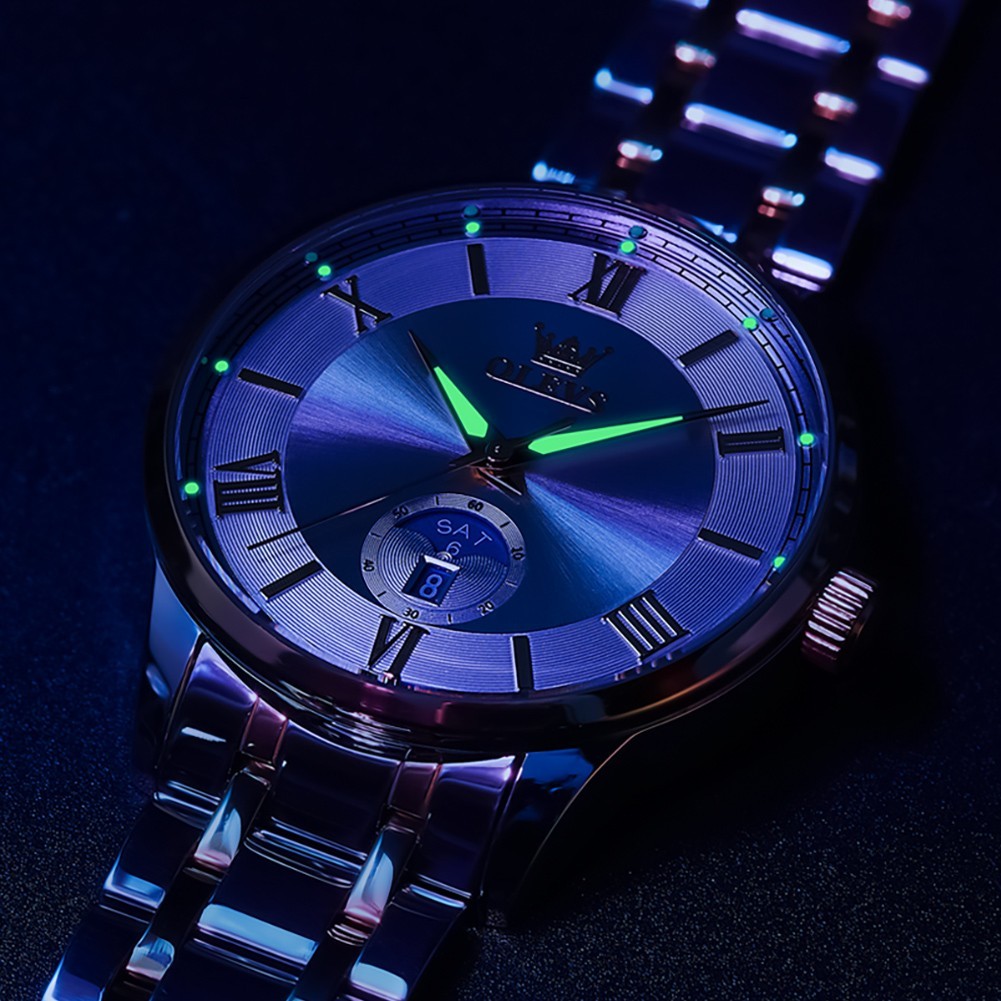 OLEVS Japan Movement Luxury Classics Male Gift Rhinestone Quartz Wristwatch 3638