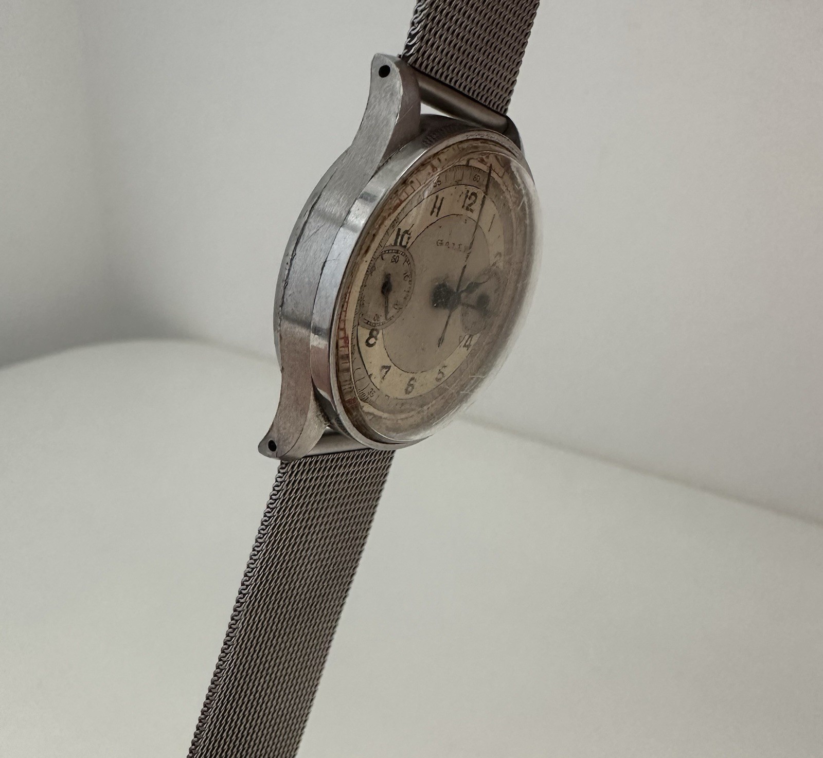 1940s Gallet Chronograph With a Decimal Scale And Bicolor Dial For Repair