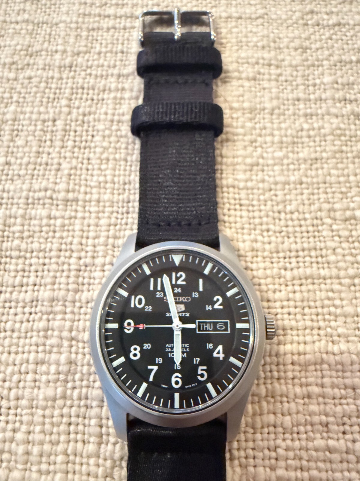 Seiko 5 41mm Automatic JAPAN Made Black Military Style SNZG15J1