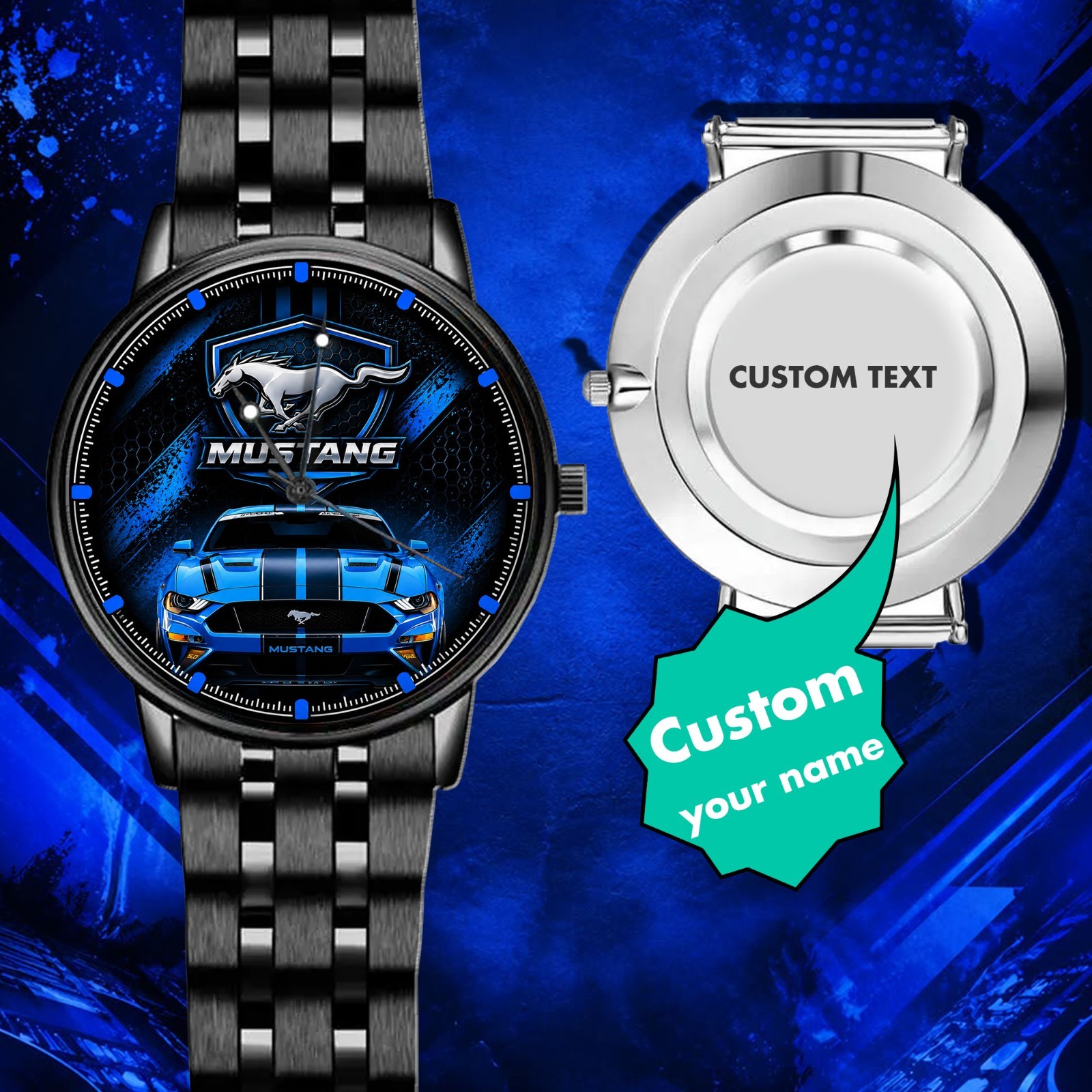 Wristwatch Engraved Sporty Car Watch Gift for Car Lover, Custom Name