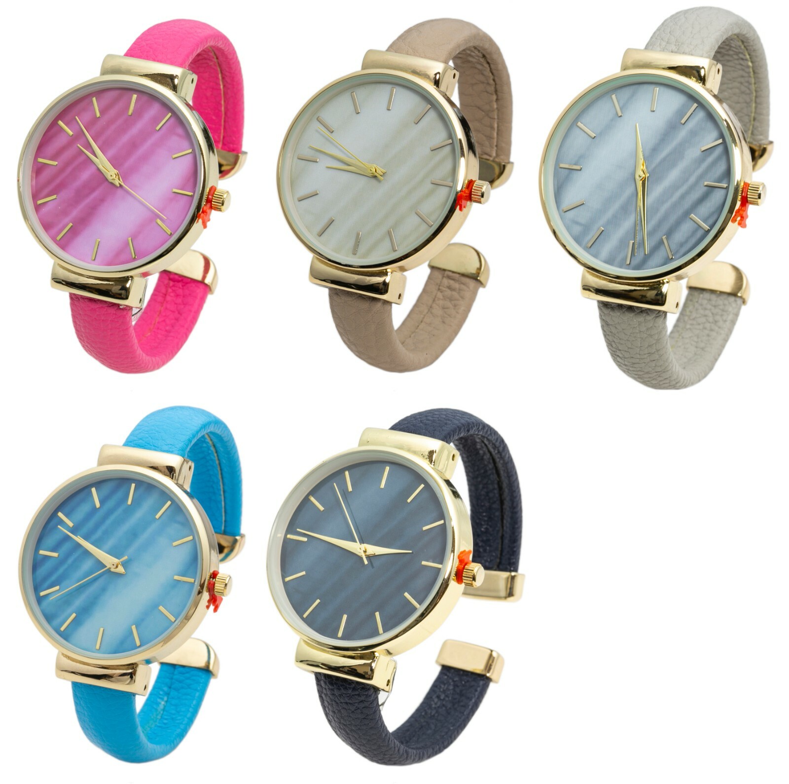 Blekon Collections Womens 36mm Elegant DIal Leather Bangle Watch