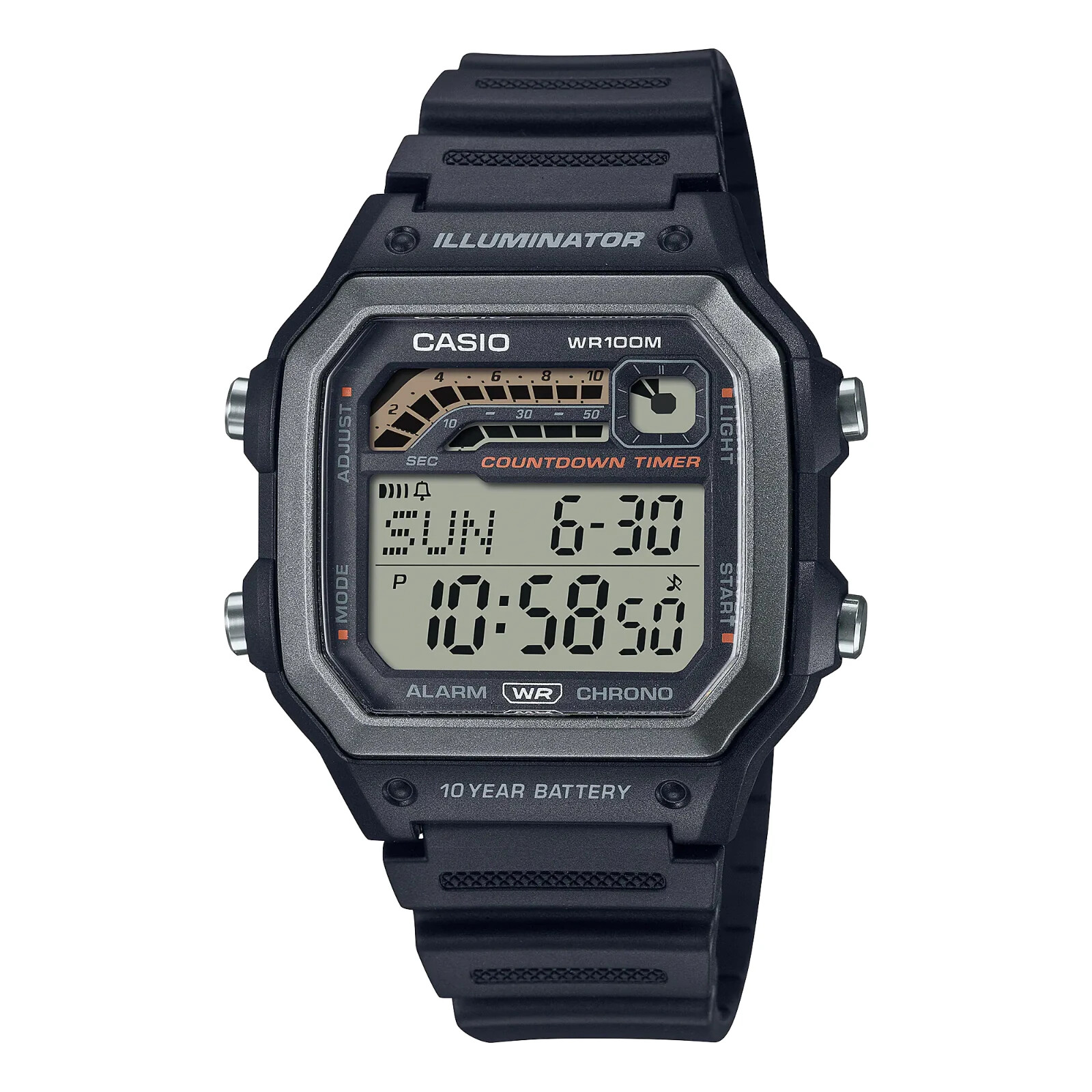Casio WS1600H-1AV, World Time Watch, Chronograph, Alarm, 10 Year Battery