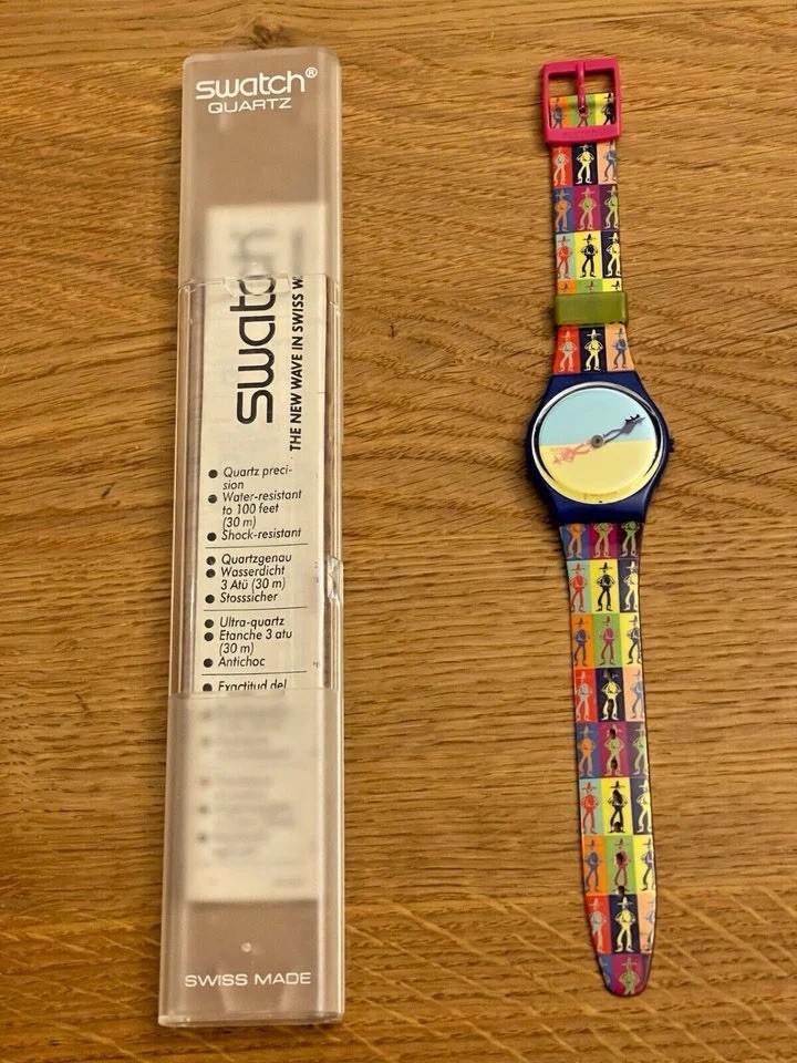 Swatch Atlanta 1996 Olympic Games Limited Edition Quartz Watch Blue Multicolor
