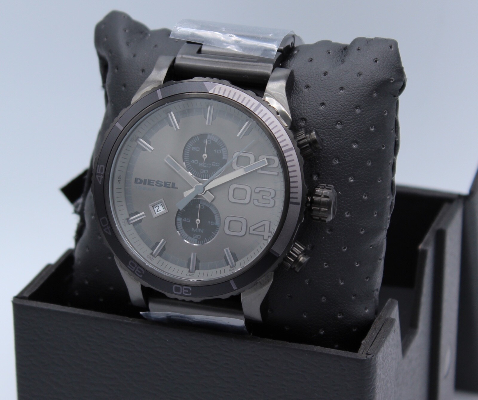 NEW AUTHENTIC DIESEL DOUBLE DOWN 48 GUNMETAL GREY SMOKE MEN’S DZ4314 WATCH