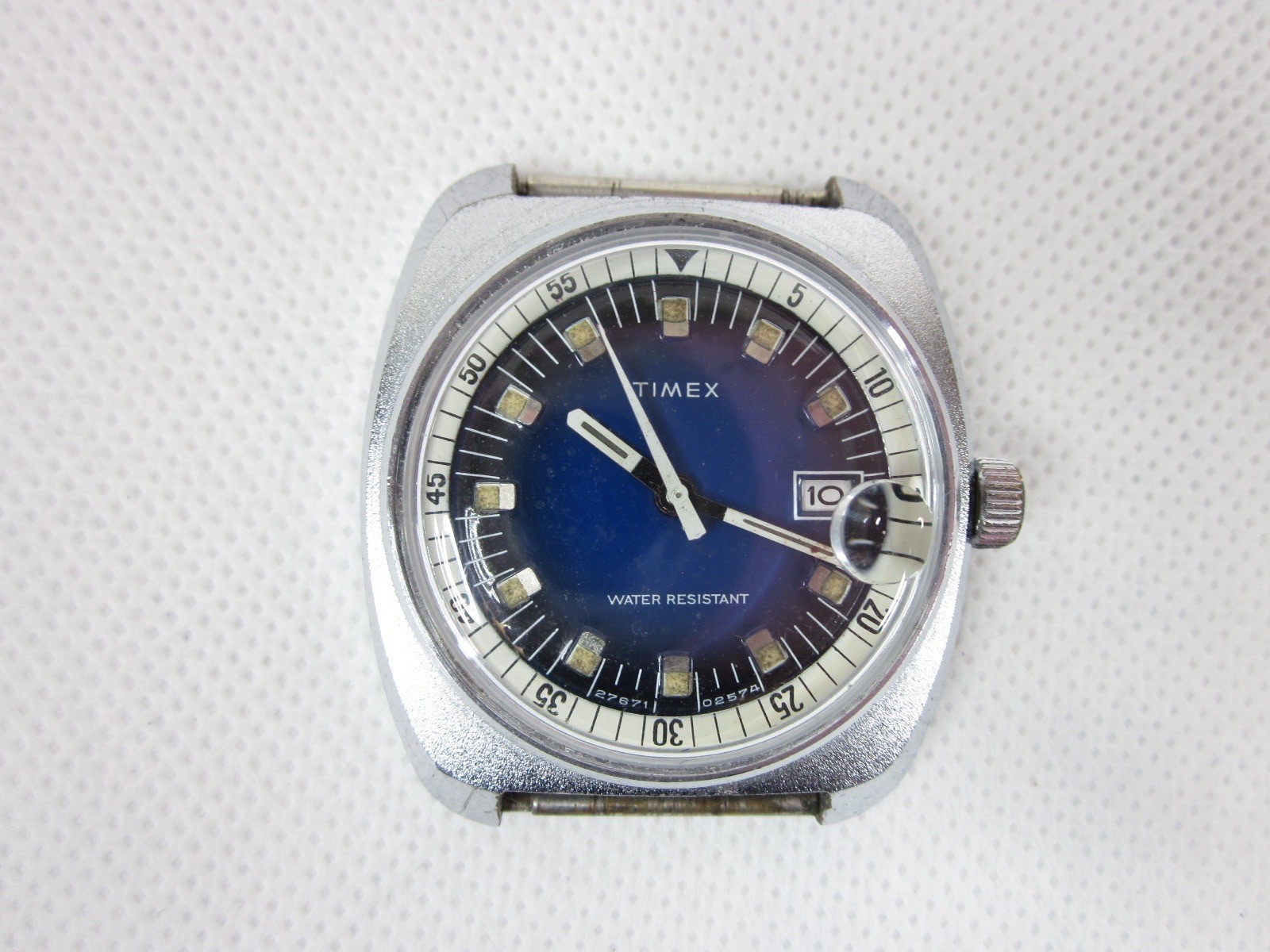 TIMEX FRANCE 27671 WATER RESISTANT DATE VINTAGE MANUAL WRISTWATCH WORKS