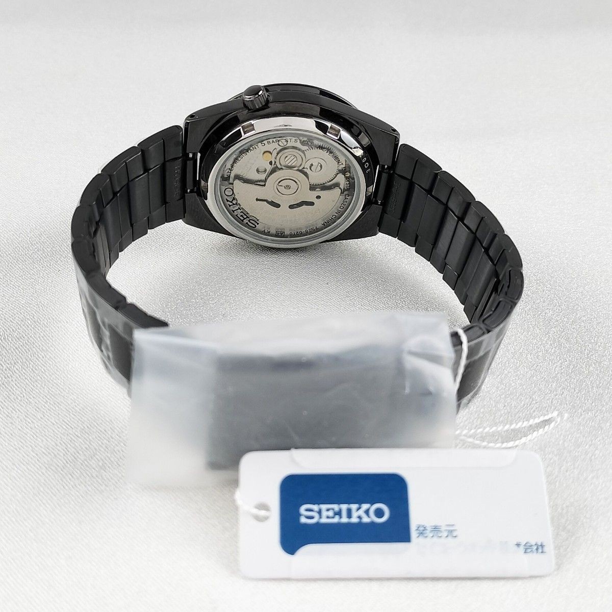 New With Overseas Reverse Import SEIKO5 Seiko Five IP Black Skeleton Day Date Au