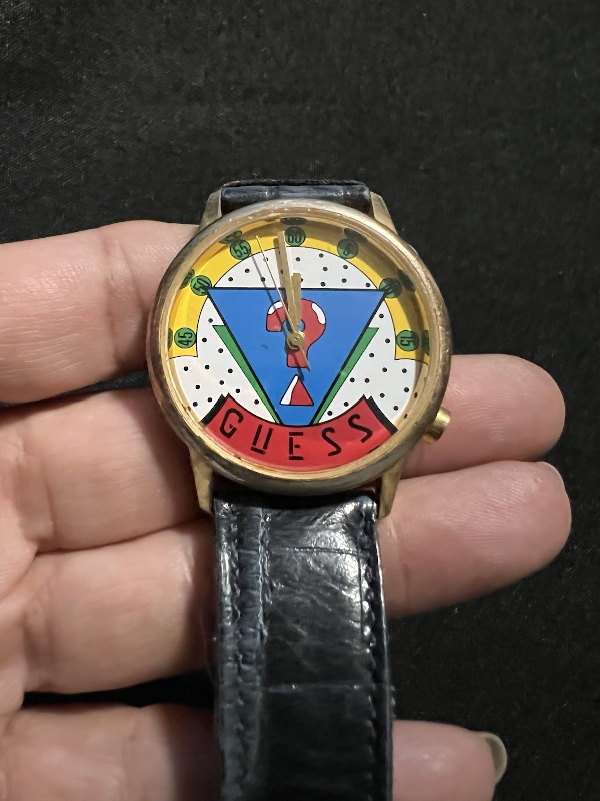 Guess? 1987 Watch Retro Green/Blue/Yellow 1980s Chic