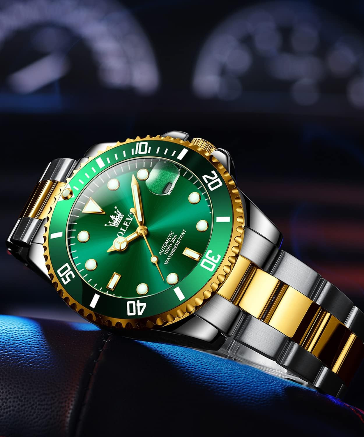 Luxury Men’s Automatic Waterproof Watch – Big Face & Luminous Features