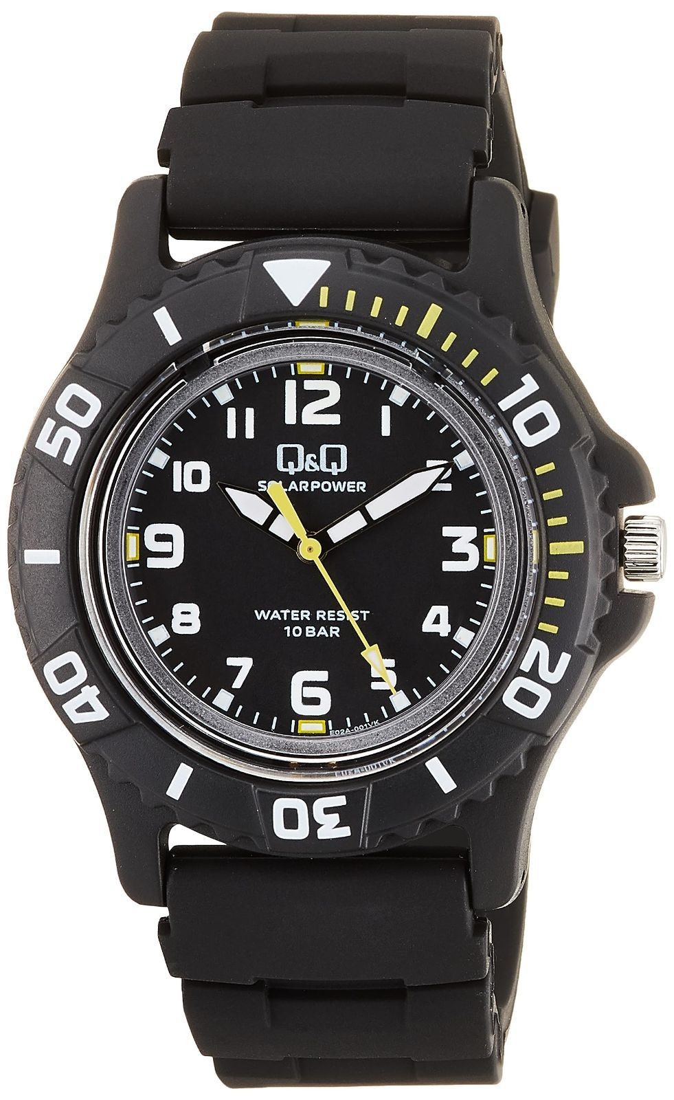Citizen Q Q E02A001VK Analog Watch 10 Bar Waterproof Black Urethane Strap