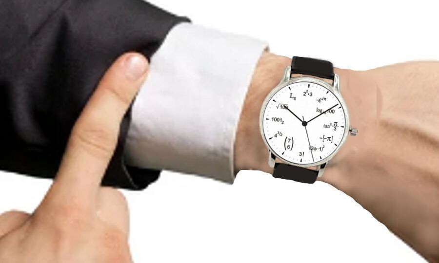 “Mathematics Dial” Large Theme Watch Has A Math Equation At Each Hour Indicator