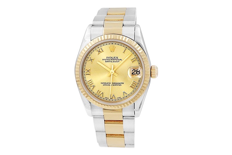 Rolex 31mm Midsize Datejust Two Tone Ladies Watch 78273 Champagne Dial Year 2001