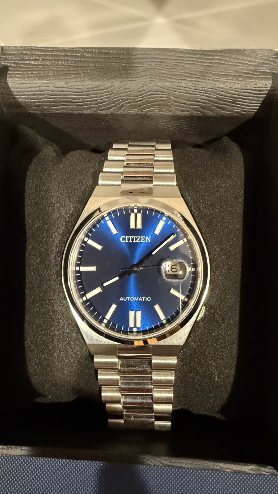 Citizen Tsuyosa Automatic Blue Dial Silver Stainless Steel Bracelet Watch w/Box