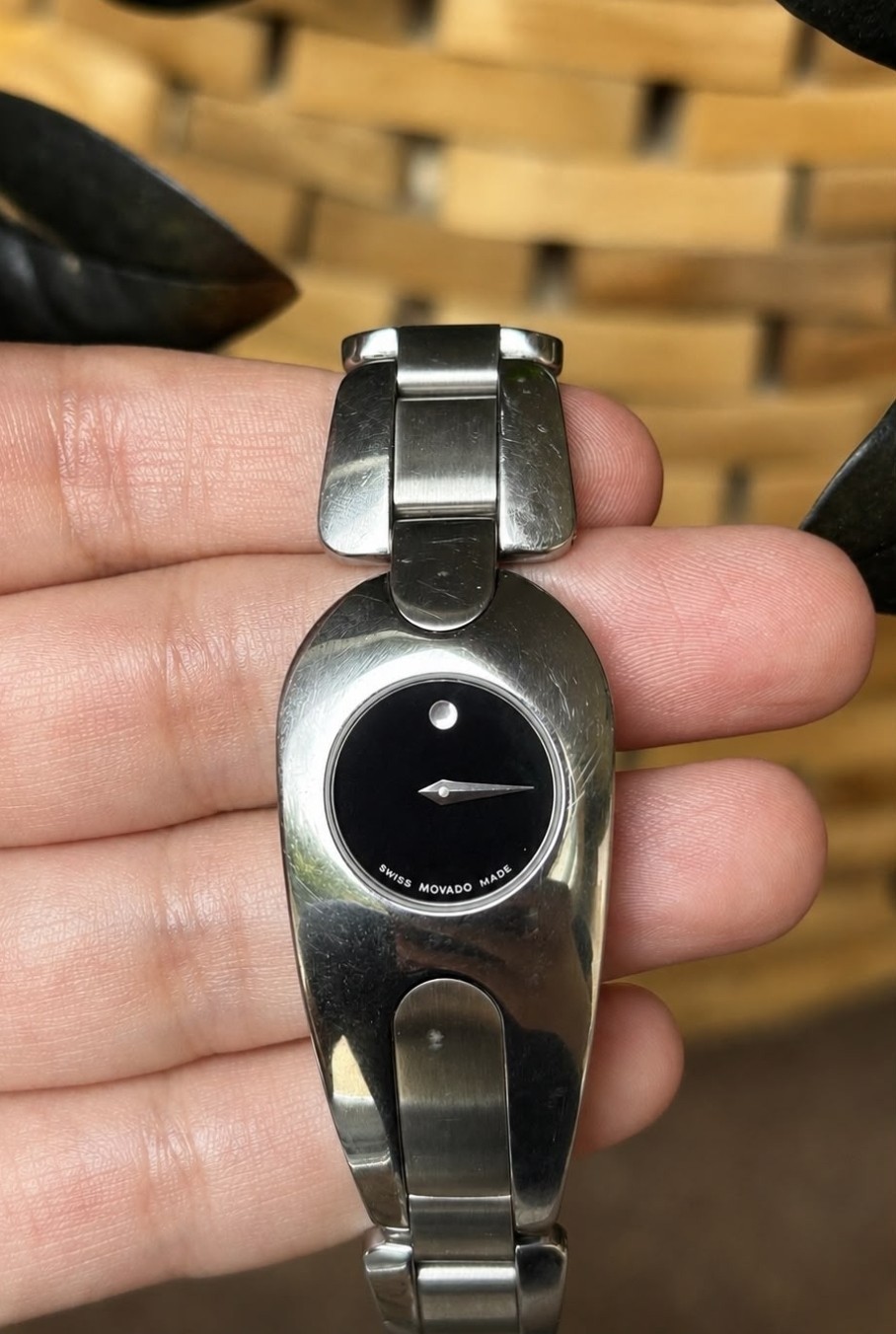 Movado Quartz Black Dial Stainless Steel 24mm Women’s Wristwatch 3ATM