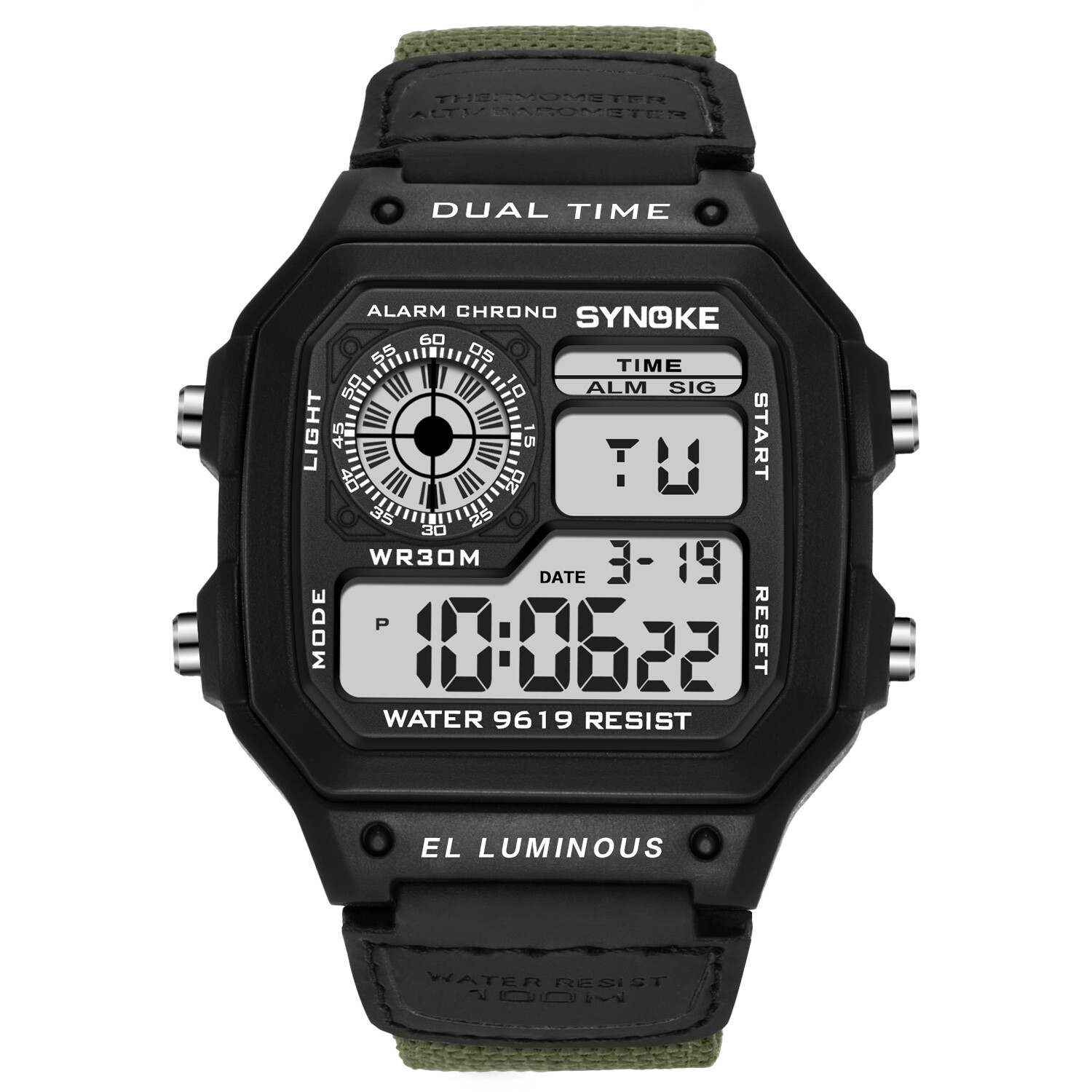 Waterproof Digital Sports Watch Military Tactical LED Luminous Wristwatch Unisex