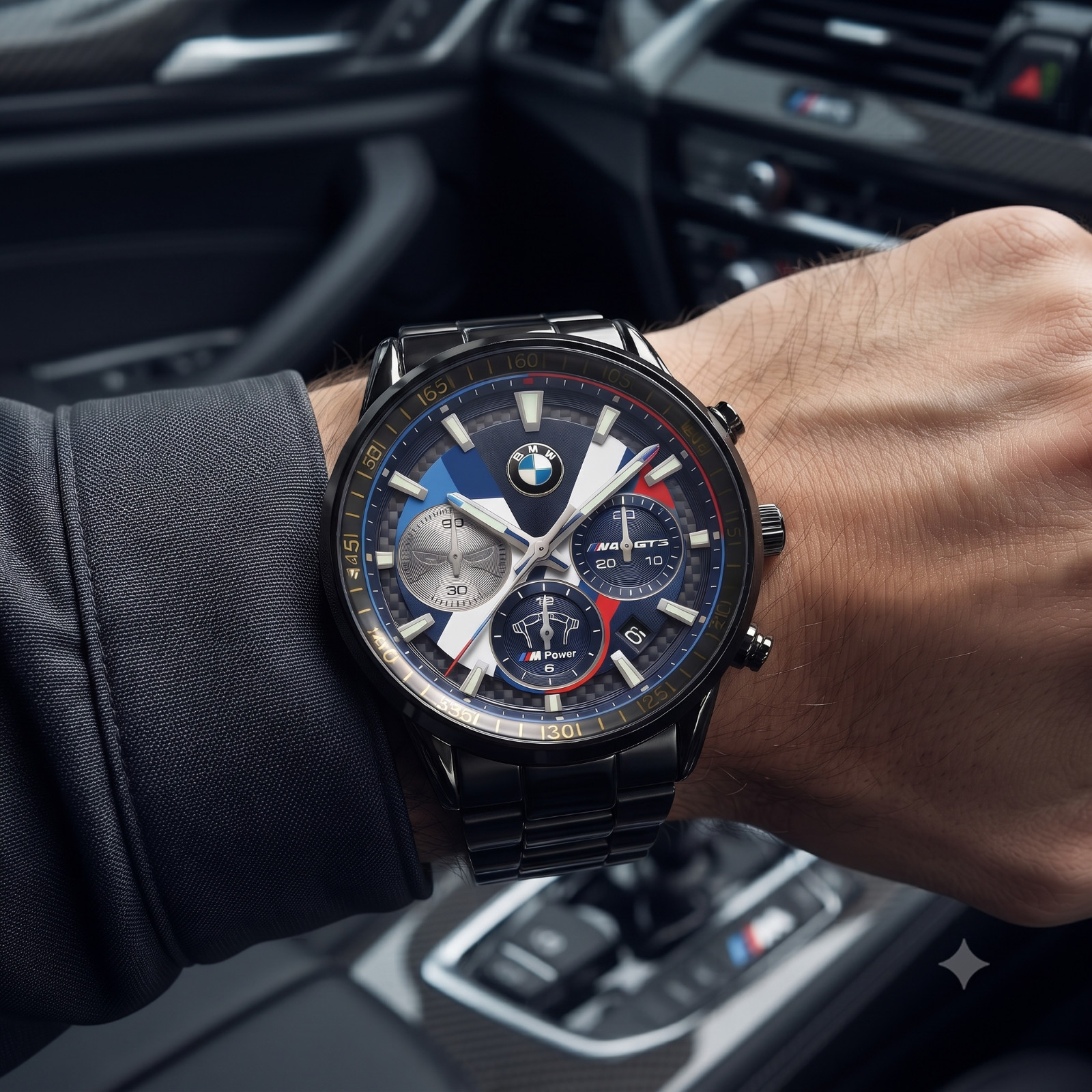 Personalized Performance BMW M5 Sedan Stainless Steel Watch Automotive Gift