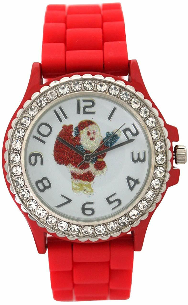 Blekon Collections Analog Qrtz Womens Christmas Themed Dial Silicone Strap Watch