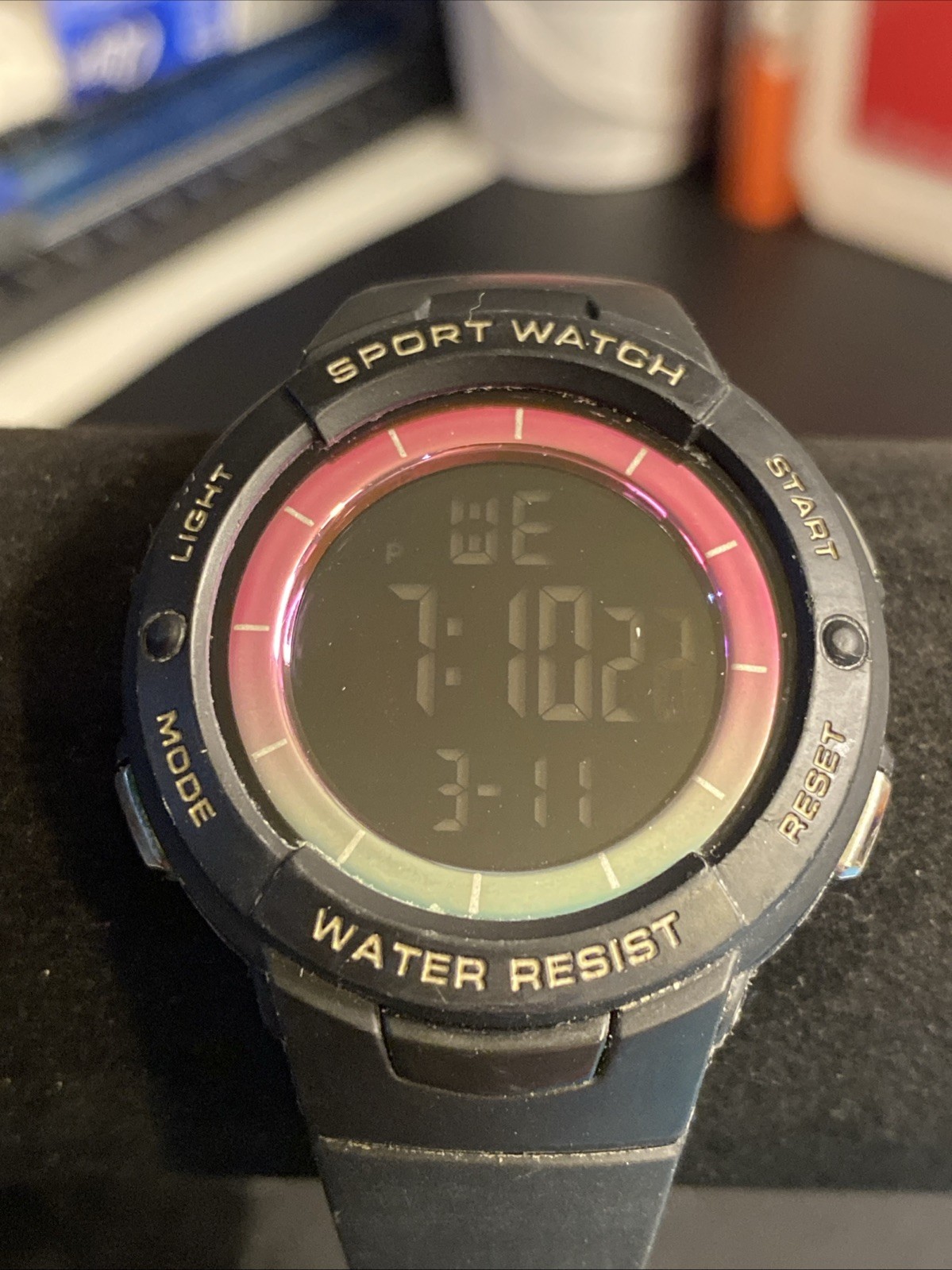 FMD Digital Sport Watch FMDOTT088 Black Rubber Band 5″-7″ New Battery
