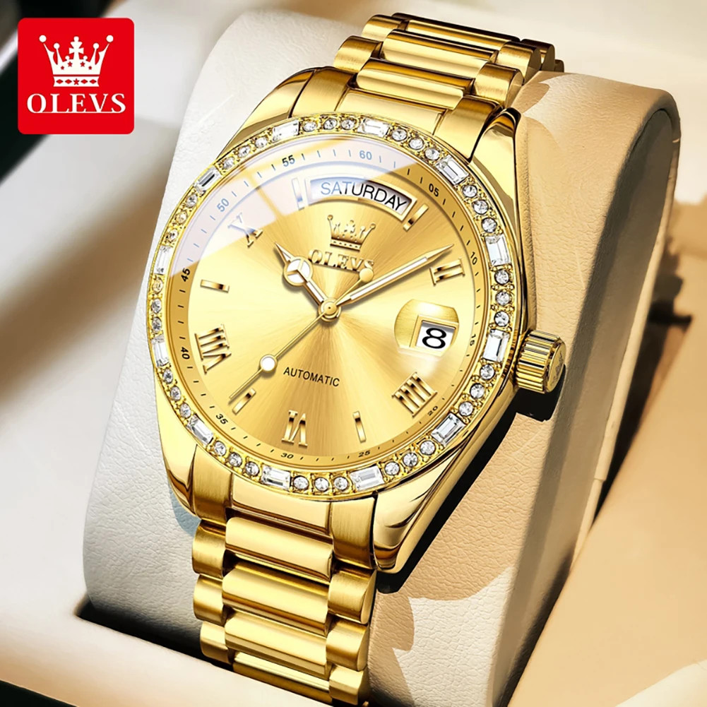 OLEVS Waterproof Classic Automatic Mechanical Luminous Calendar Watch for Men