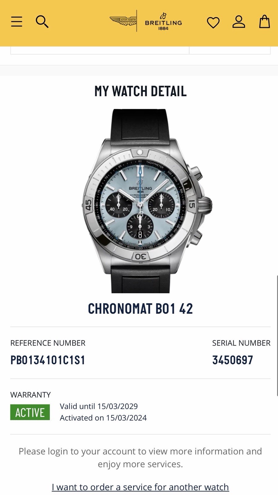 Breitling Chronomat Platinum Bezel PB0134 Ice Blue Dial