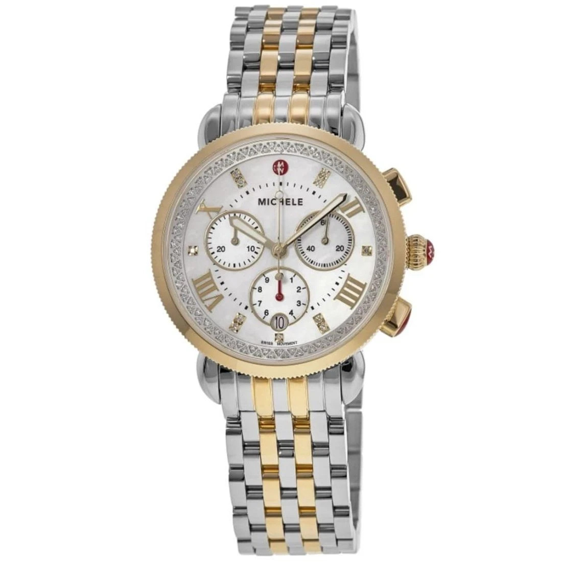 Michele Sport Sail Diamond MOP Dial Two-Tone Women’s Quartz Watch MWW01C000142