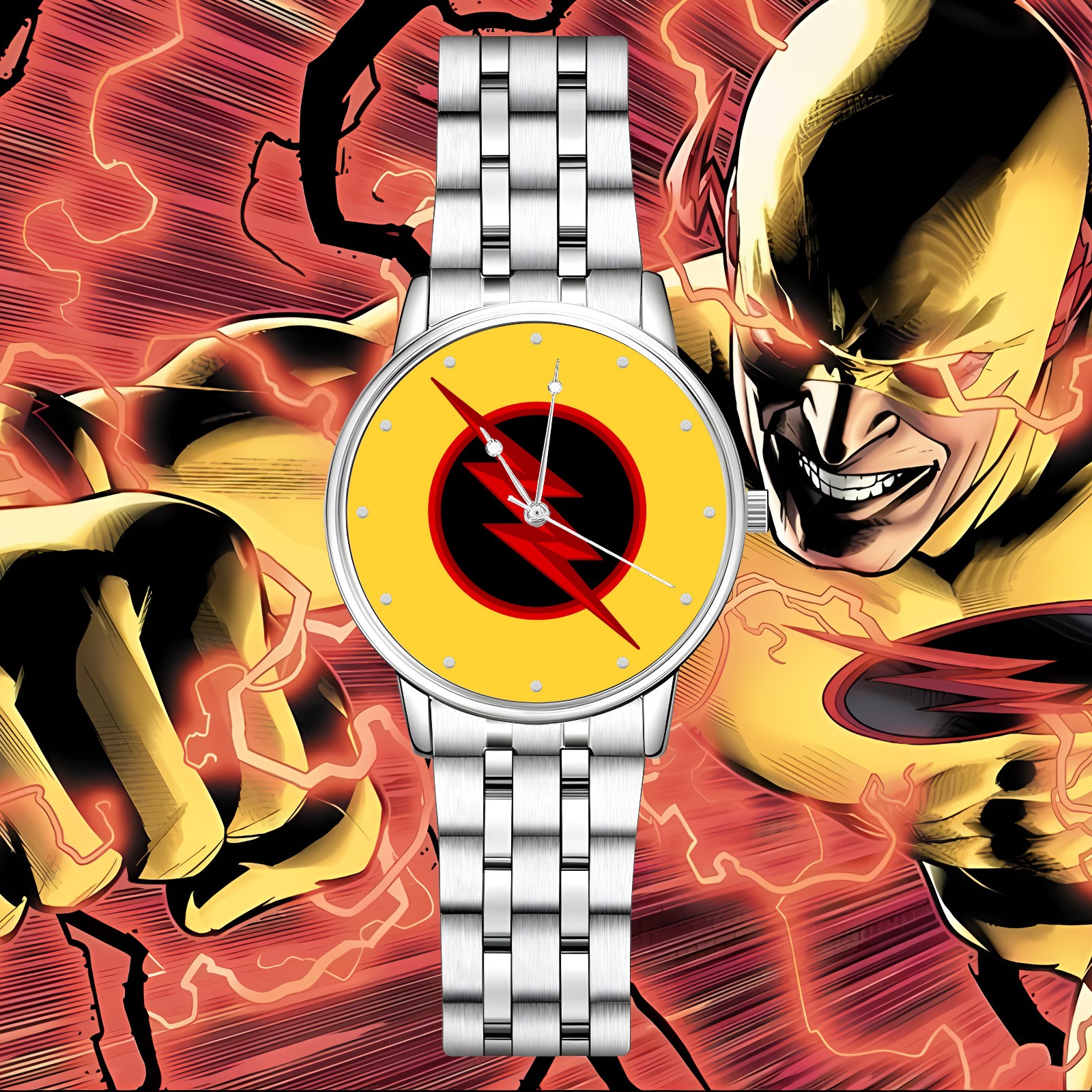 Reverse Flash DC Comics Engraved Wristwatch