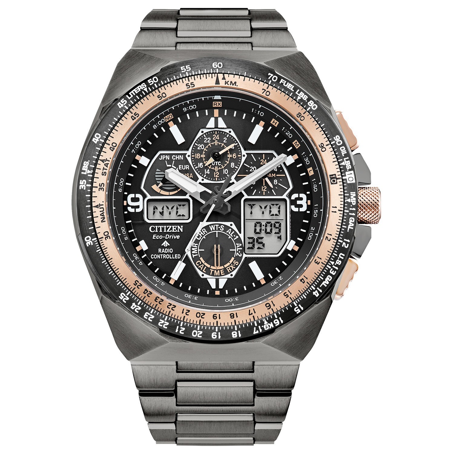 Citizen Men’s Air Perpetual Calendar Eco-Drive Gray Watch 56 MM JY8146-54E