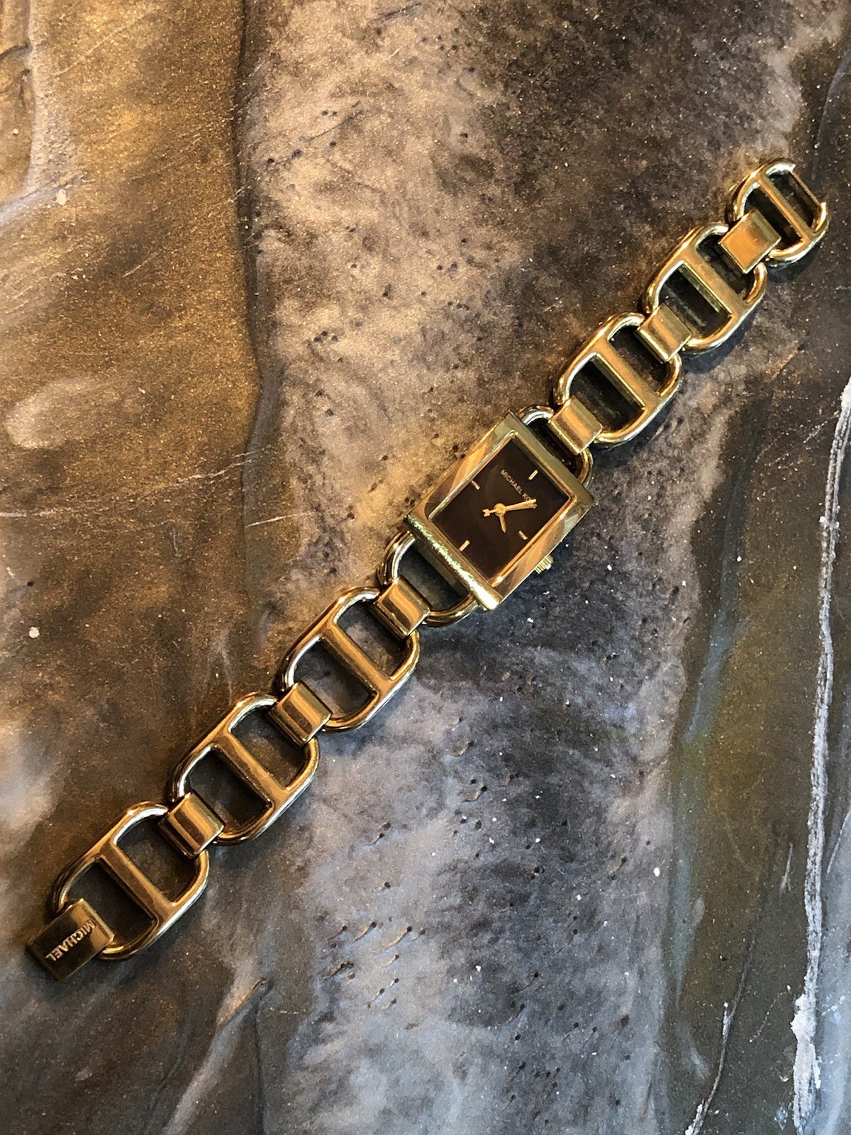 ✨🌟🛍️ RETIRED & RARE Early MICHAEL KORS Gold Link DESIGNER WATCH Bracelet ✨