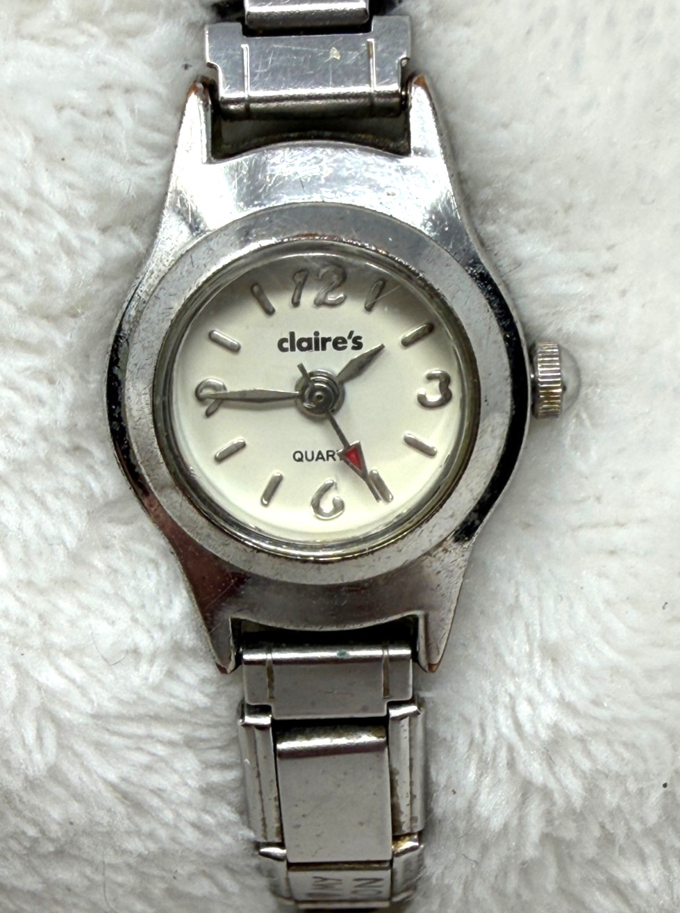 CLAIRES Womens Watch Italian Charm Bracelet Barbie Son Daughter Silver Tone